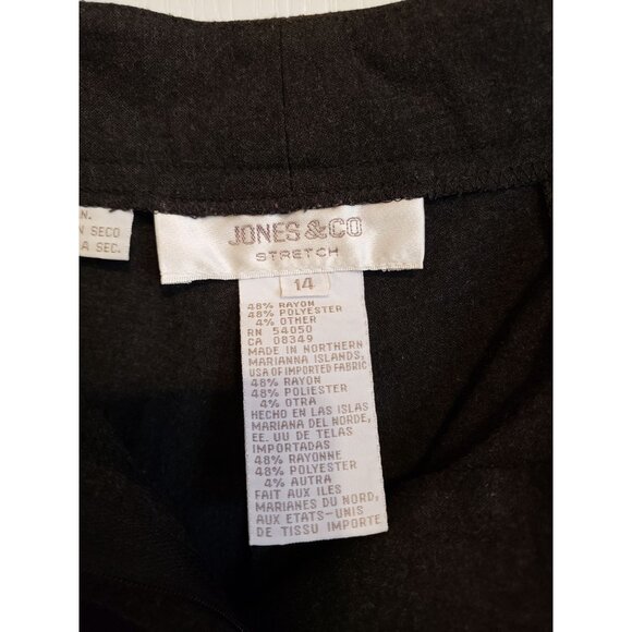 Jones & CO stretch, gray slacks with hidden, back zipper hem, size 14 - Picture 4 of 9